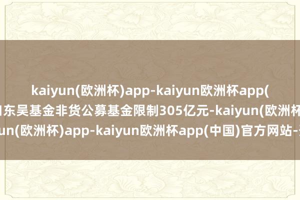 kaiyun(欧洲杯)app-kaiyun欧洲杯app(中国)官方网站-登录入口东吴基金非货公募基金限制305亿元-kaiyun(欧洲杯)app-kaiyun欧洲杯app(中国)官方网站-登录入口